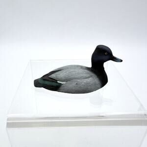 Vintage Decoy Duck Mini Figurine WIlliam J Koelpin Lesser Scaup Duck 1982 FG